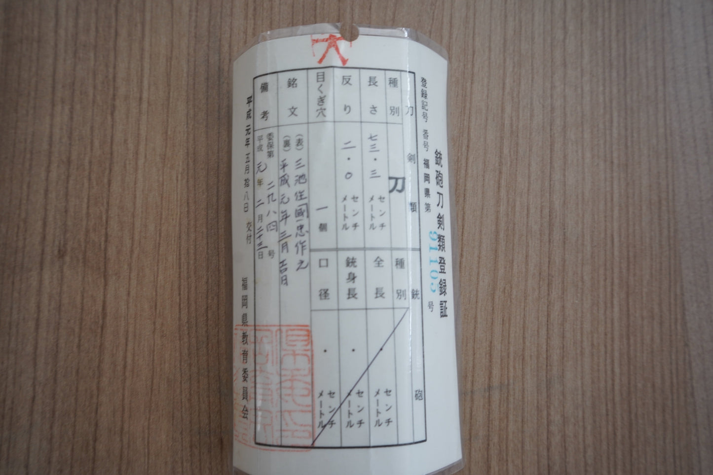 人気刀｜三池住國忠  二尺四寸二分  打刀拵入
